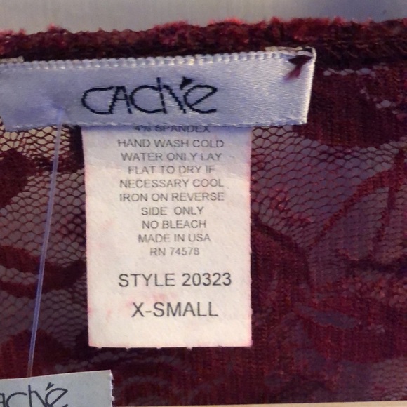 Caché Lace top. Red/ Burgundy Very cute and sexy. New with tags. Never worn. - Picture 2 of 7